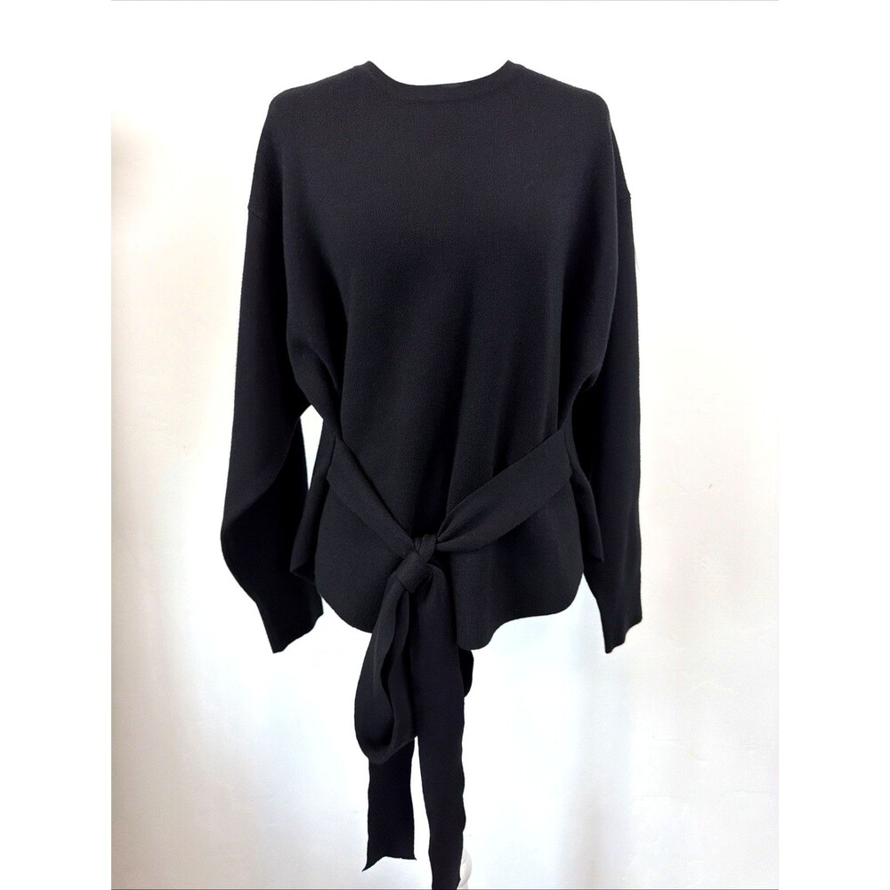 Modern Citizen Tie Waist Sweater Womens Small Black Long Sleeve Knit Top